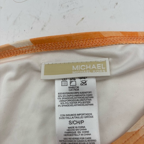 NWT Michael Kors Orange and White Bikini Set Size Small - Picture 10 of 11